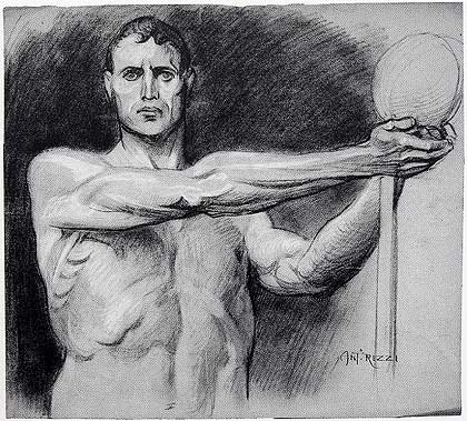 Antonio Rizzi - Studio di figura maschile per L'Unione