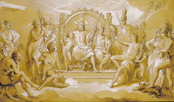 Francesco Podesti - L'Olimpo con Apollo citaredo, 1895