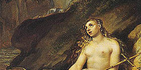 Giuseppe Bezzuoli - La Maddalena penitente in un paesaggio roccioso