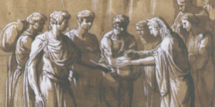 Giuseppe Bossi (Busto Arsizio, 1777 – Milano, 1815) Le ceneri di Germanico penna, acquerello a inchiostro bruno, lumeggiature a biacca su carta, mm. 495 x 370; coll. privata Giuseppe Bossi (Busto Arsizio, 1777 - Milano, 1815) Le ceneri di Germanico penna, acquerello a inchiostro bruno, lumeggiature a biacca su carta, mm. 495 x 370; coll. privata