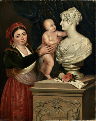 Giuseppe Patania - La nutrice mostra a Jacobo Fitz-James Stuart y Ventimiglia il busto della madre Rosalia Ventimiglia e Moncada scolpito da Lorenzo Bartolini