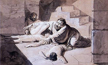 Luigi Sabatelli - Il conte Ugolino con i figli nella torre