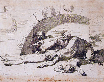 Luigi Sabatelli - Il conte Ugolino con i figli nella torre
