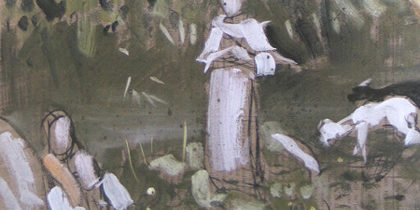 Paolo Michetti – Due figure con gregge Paolo Michetti - Due figure con gregge