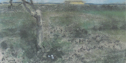 Paolo Michetti - Paesaggio con mare in lontananza