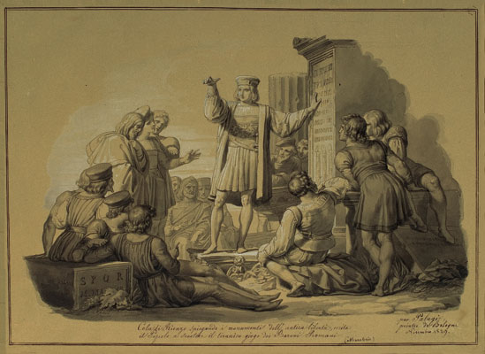 Pelagio Palagi - Cola di Rienzo che spiega le antiche epigrafi ai romani, 1829