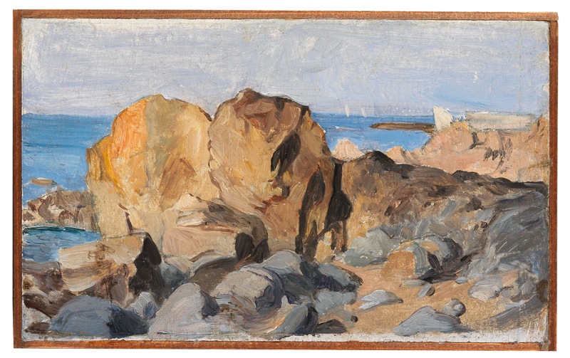 Giuseppe-Cellini-Studio-di-rocce-1889-circa-olio-su-carta-applicata-su-tavola