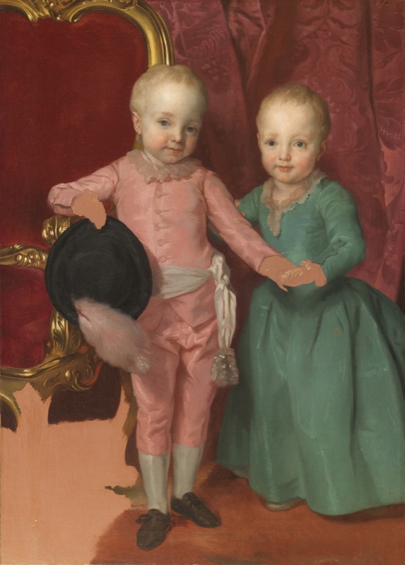 Anton Raphael Mengs - Doppio ritratto degli arciduchi Ferdinando (6 maggio 1769 - 1824) e Maria Anna (21 aprile 1770 -1809) d'Asburgo Lorena
