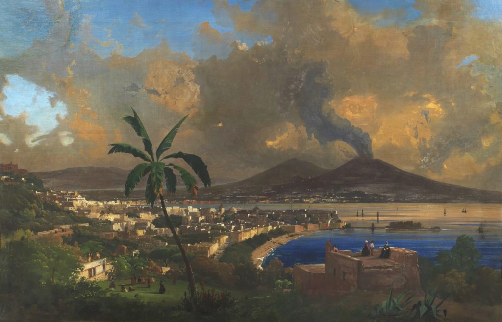 Ippolito Caffi - Veduta di Napoli dopo l'annessione del Regno delle Due Sicilie al Regno di Sardegna con il Plebiscito del 1860