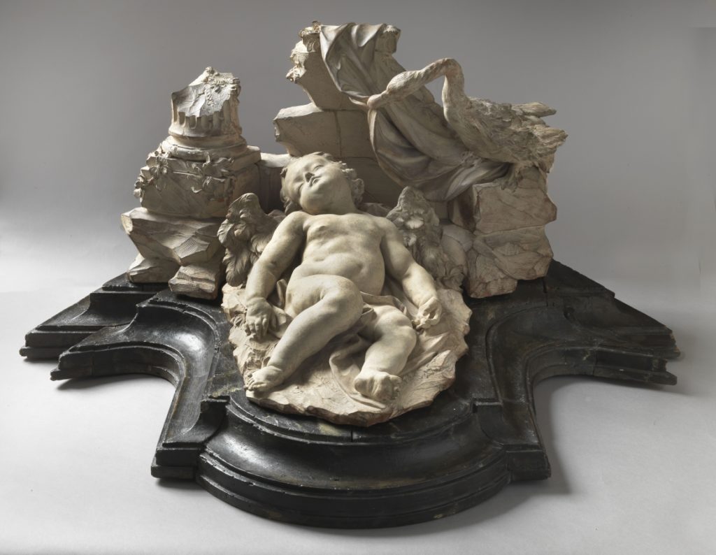Agostino Cornacchini - Apollo in the Guise of a Swan Awakening Eros from Sleep