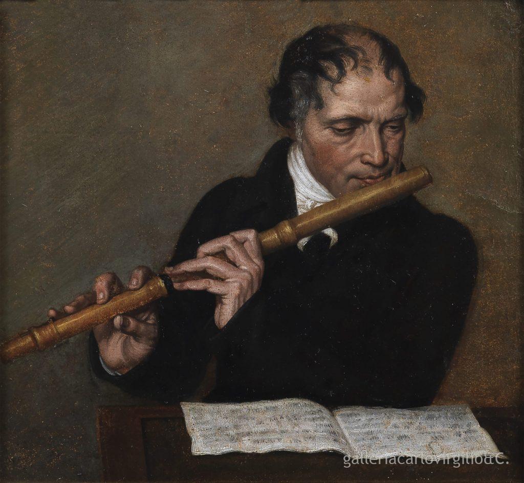 Gaetano Forte - Portrait of a Flute Player