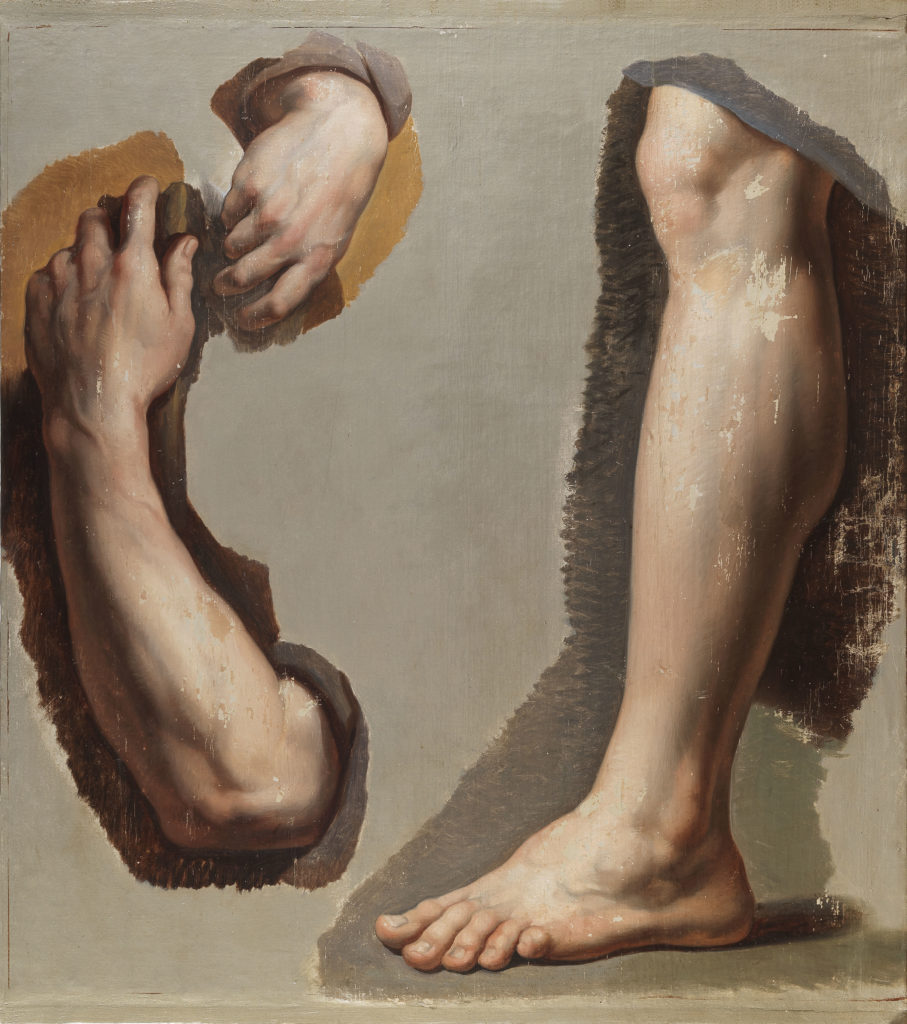 Vincenzo Camuccini - Study for a leg, forearm and hands of the figure of St. Joseph