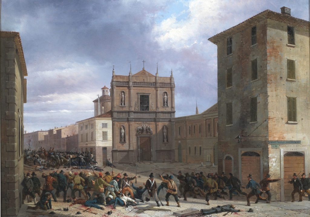 Faustino Joli - The San Barnaba Barricade, March 31, 1849