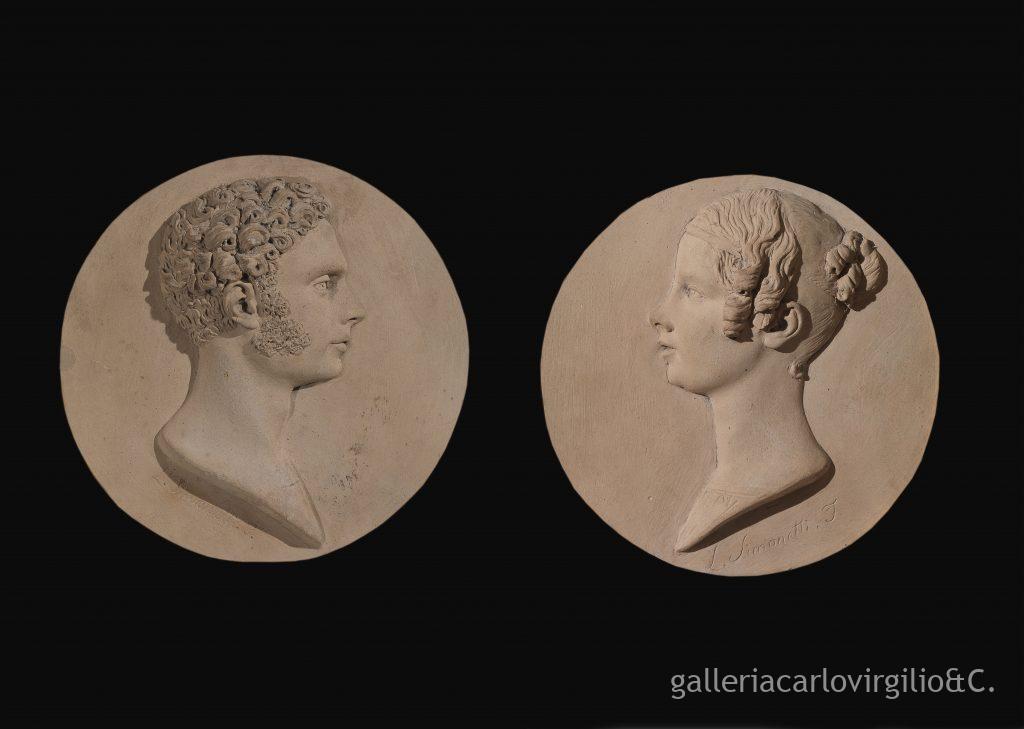 Luigi Simonetti - Pair of medallion portraits