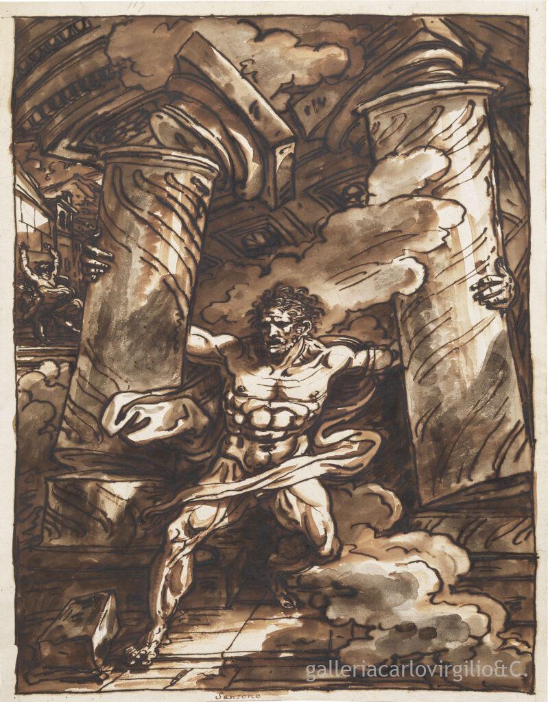 Felice Giani - Samson destroying the Philistine Temple