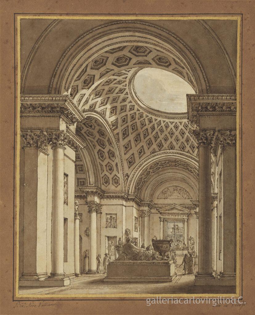 Tommaso De Vivo - Veduta dell'interno del Museo Pio Clementino