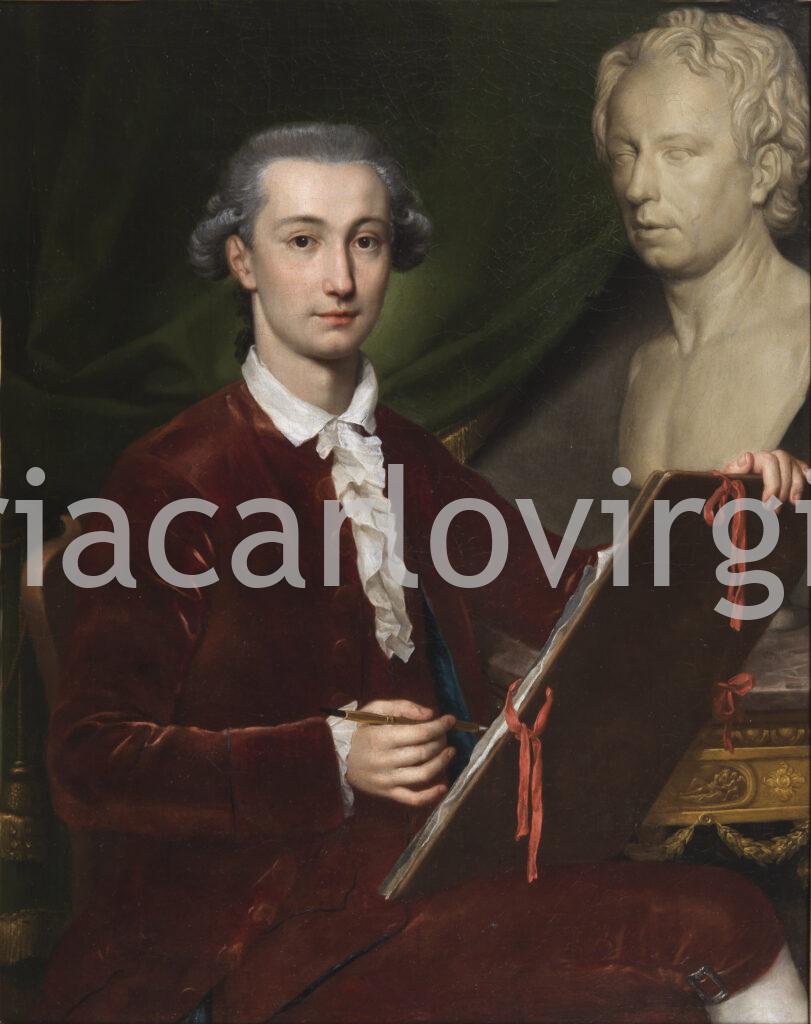 Giovanni Domenico Cherubini - Self-portrait with the bust of Mengs