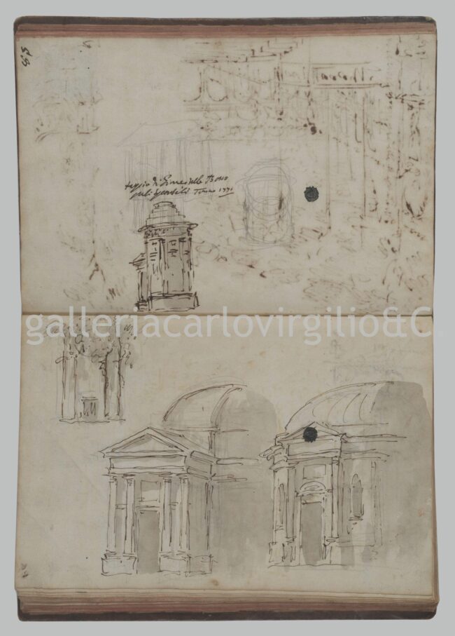 Galliari: schizzi tempietto