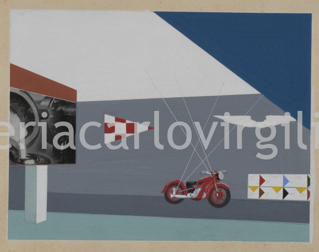 Renato Marchisio (Marchese) - Cinque studi per il padiglione espositivo della Moto Guzzi per la Fiera Campionaria di Roma