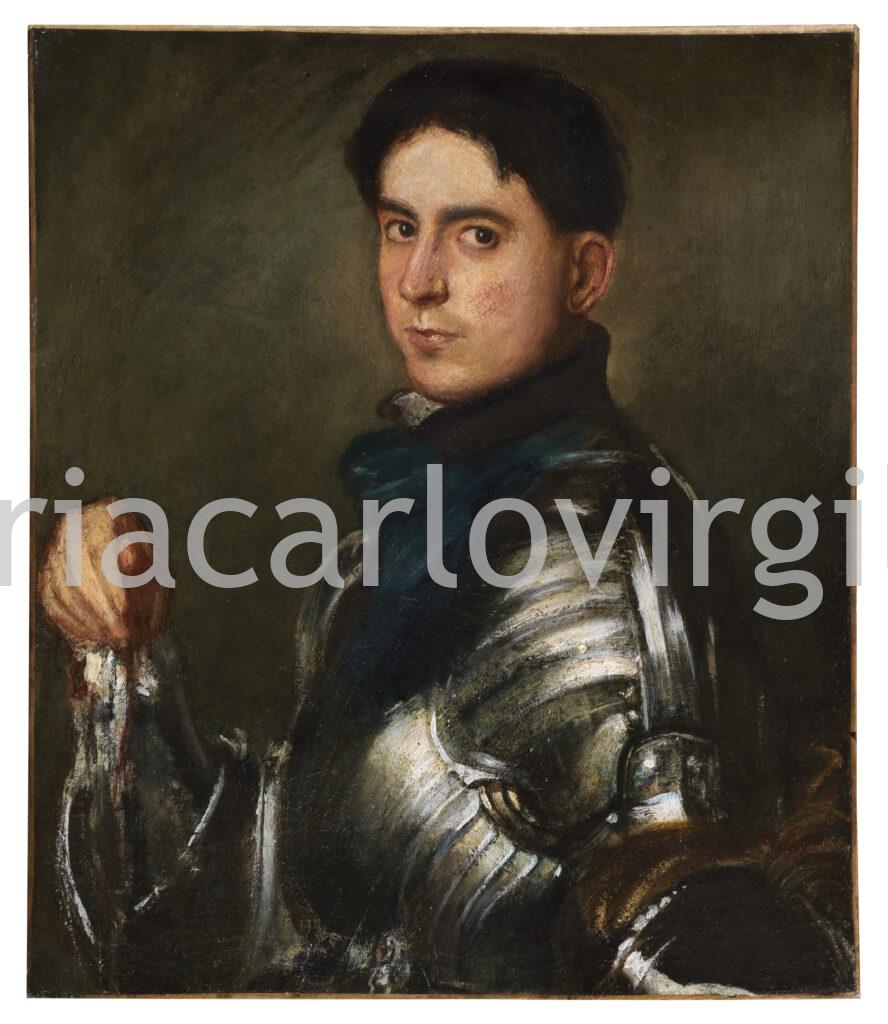 Armando Spadini - Self-portrait in armour