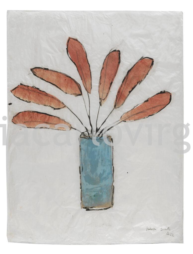 Isabella Ducrot - Vaso azzurro e fiori rossi